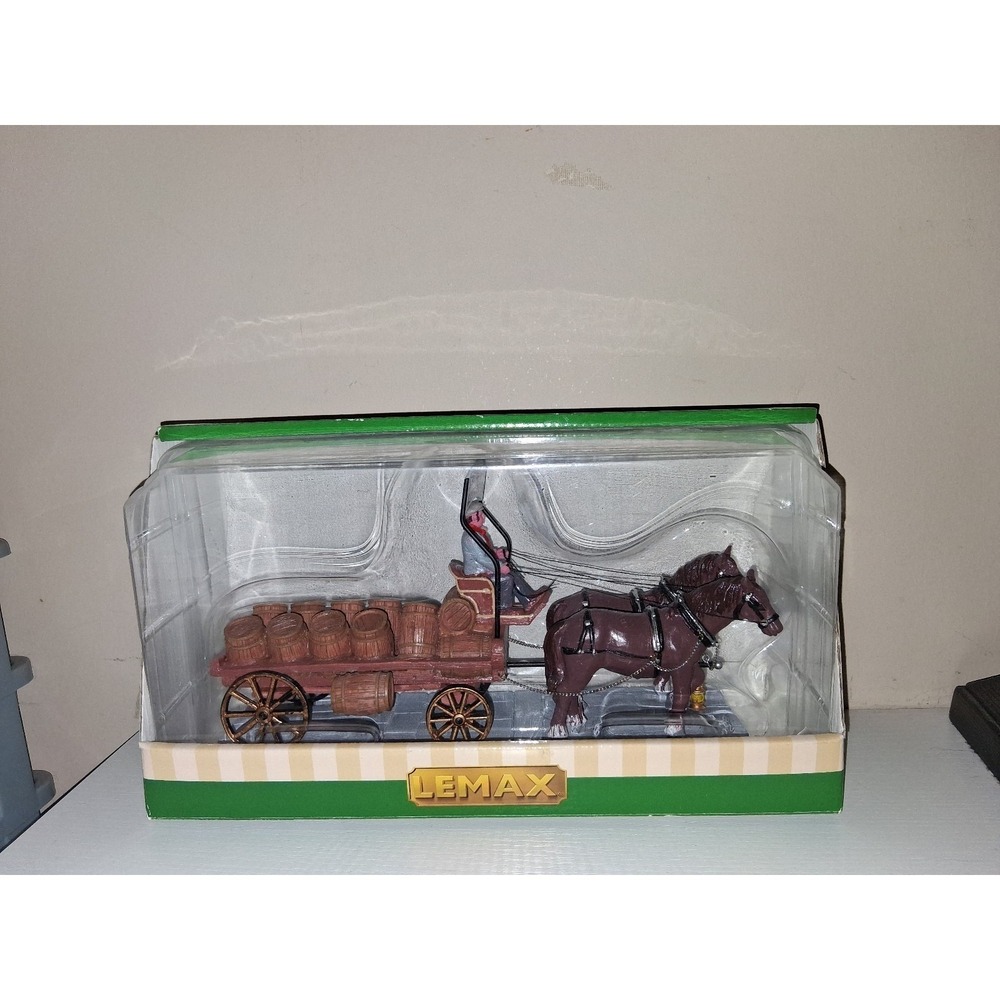Lemax Village Collection The Old Dog Brewing Co. Horse-Drawn Beer Wagon Table